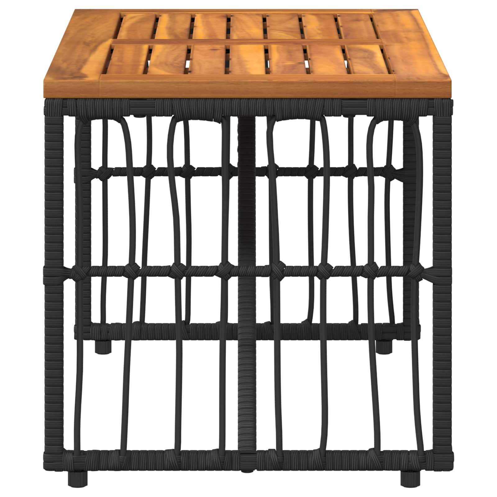 PANGIVO - Table de jardin Noir Acier et Rattan Poly 80 x 40 x 40 cm - PANGIVO - Image 6