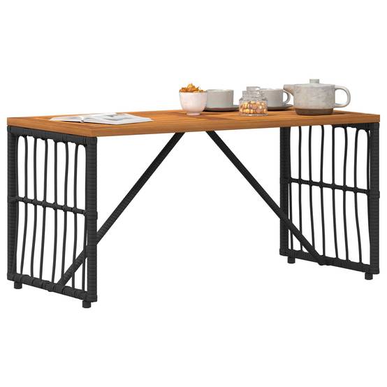 PANGIVO - Table de jardin Noir Acier et Rattan Poly 80 x 40 x 40 cm - PANGIVO - Image 3
