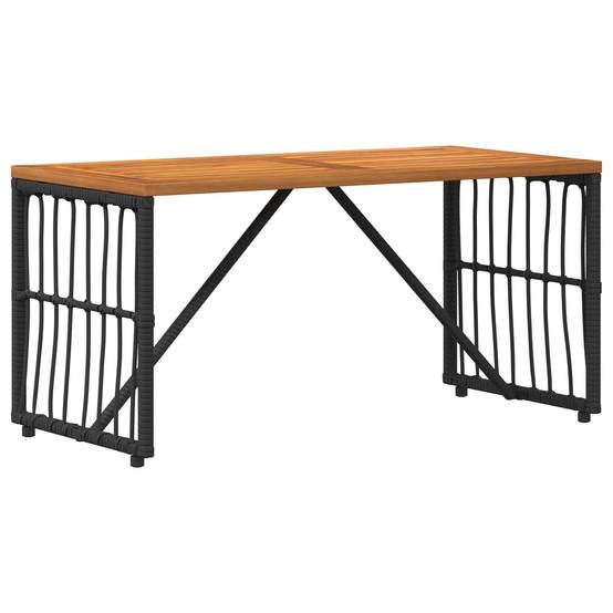 PANGIVO - Table de jardin Noir Acier et Rattan Poly 80 x 40 x 40 cm - PANGIVO - Image 2