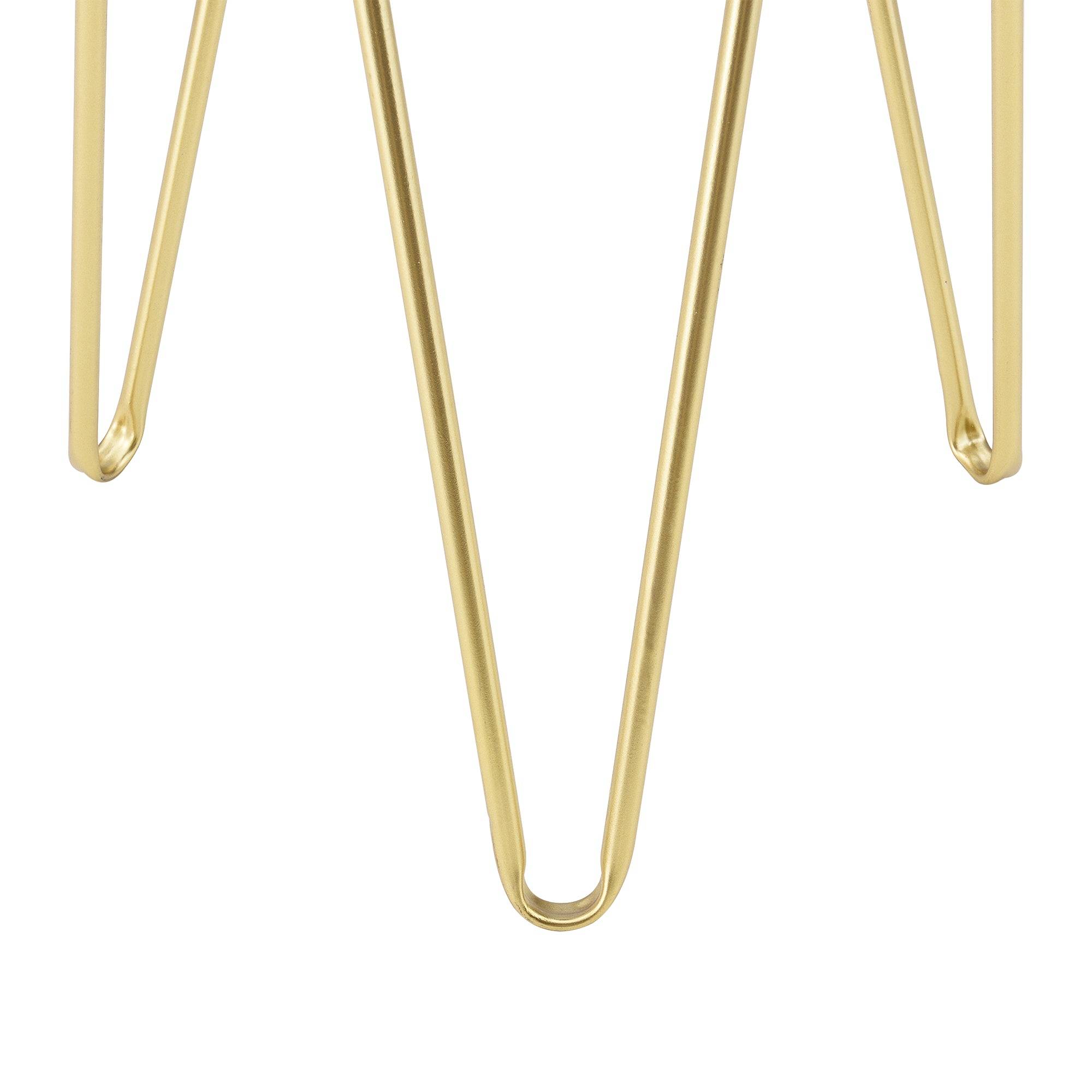Helloshop26 - Set de 2 supports de plante cache-pot pot de fleur bac à fleurs vase pieds épingles à cheveux métal tailles différentes noir doré - Imagen 4