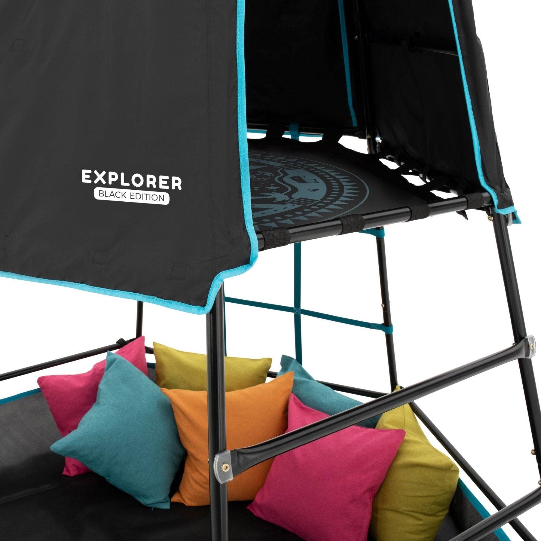 Tp Toys - Aire de jeux métal  EXPLORER TOUR noir - tapis explorer - hublot - piscine à balles - kit d'ancrage h201 cm - Imagen 8