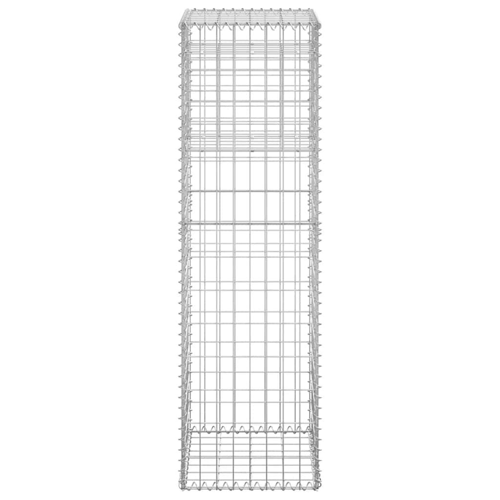 Poteaux à panier de gabion fer argenté 40 x 40 x 140 cm - PANGIVO - Image 5