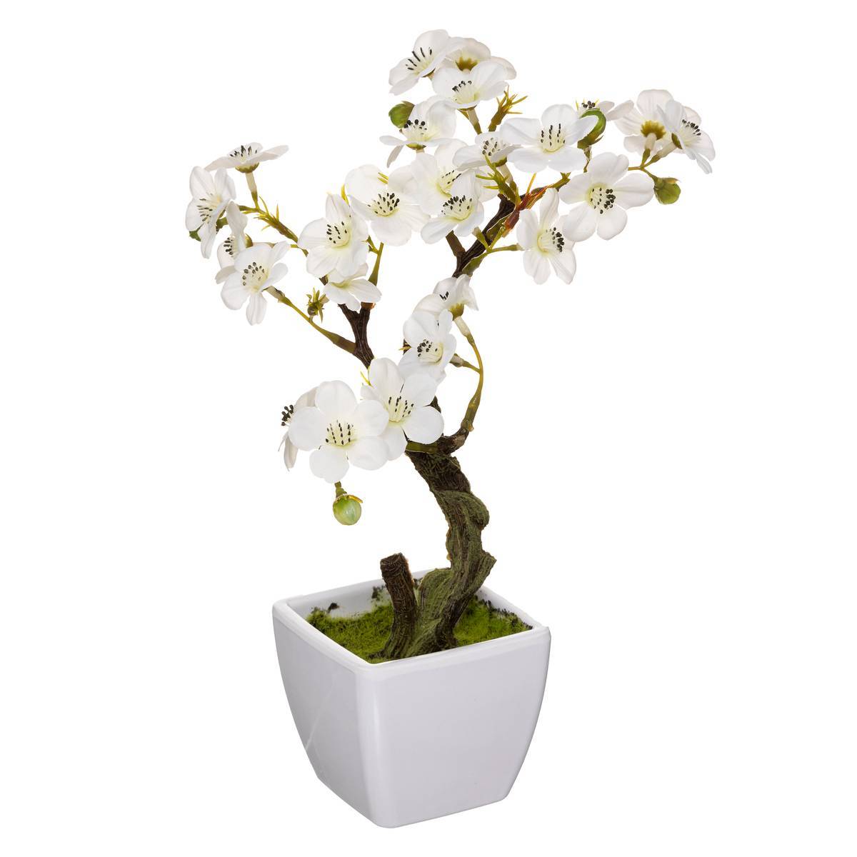 Atmosphera - Cerisier artificiel "Mela" blanc H26cm - Atmosphera Créateur d'intérieur - Image 1