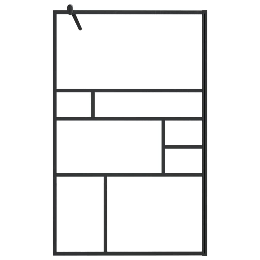 Vidaxl - Paroi de douche à verre ESG transparent 100x195 cm Noir - vidaXL - Imagen 3
