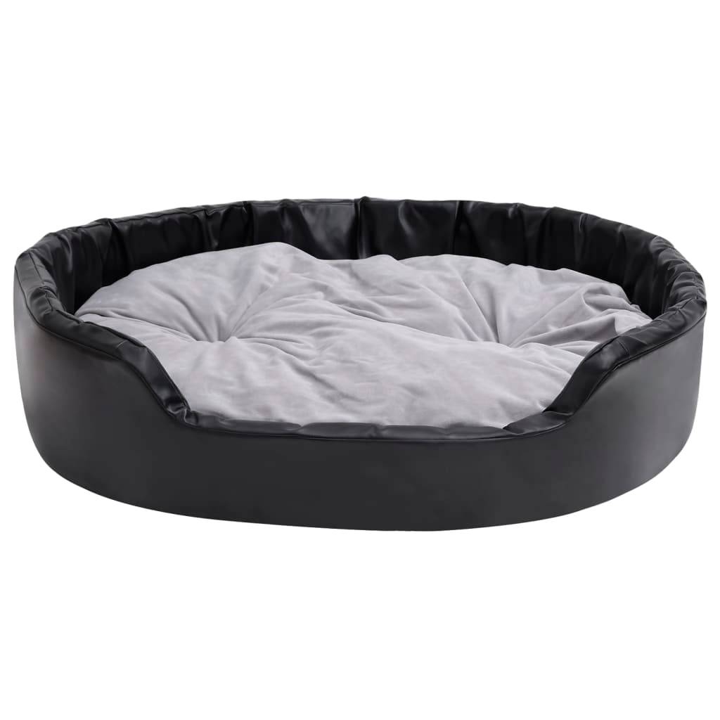 Vidaxl - Lit chiens Noir et gris 99x89x21 cm Peluche et similicuir vidaXL 171256 - Imagen 8