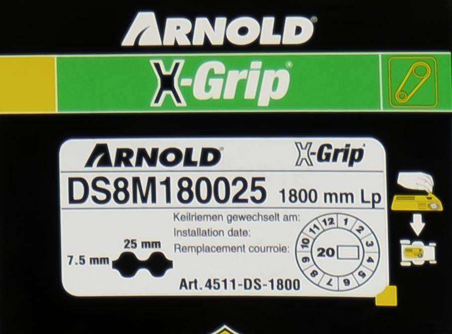 Arnold - Courroie dentée trapézoïdale X-Grip de type 25DS8M1800 Arnold - Imagen 2