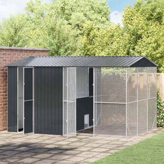 Volière XXL Acier Galvanisé Design 430x310cm Anthracite - ComfortXL Outdoor Living - Image 3