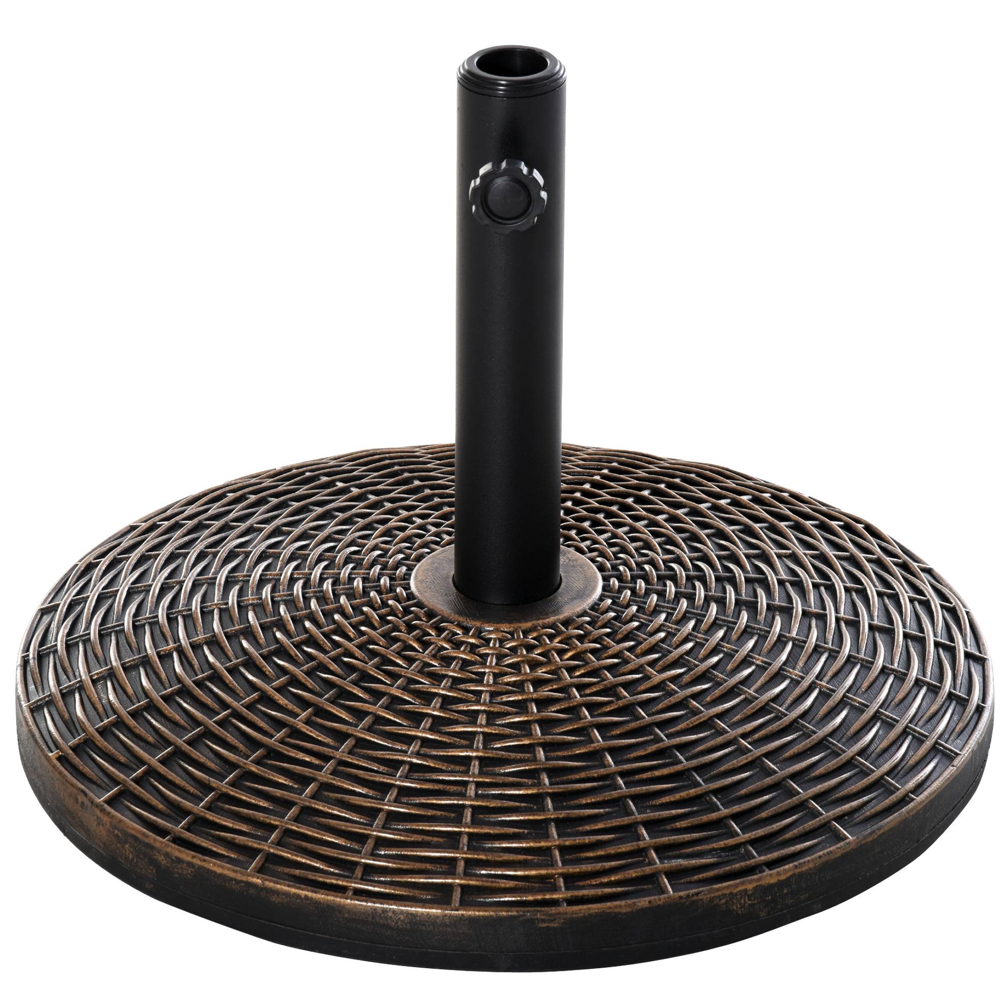 Pied de parasol effet rotin pour terrasse maintien stable 25kg Ø53cm bronze antique - ComfortXL Outdoor Living - Image 2