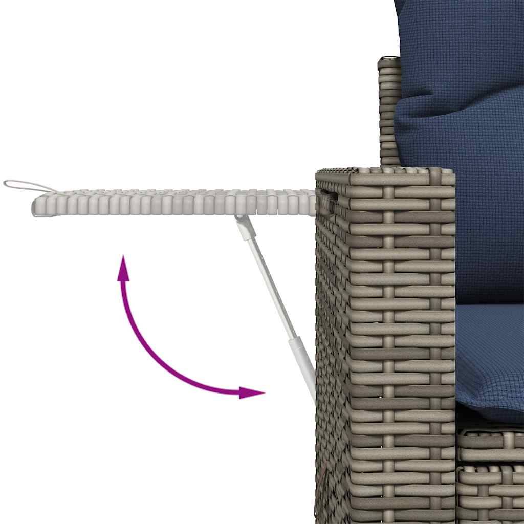 Salon de jardin 4 places gris résine tressée avec table bois réglable et rangements discrets – ComfortXL Outdoor Living - Image 10