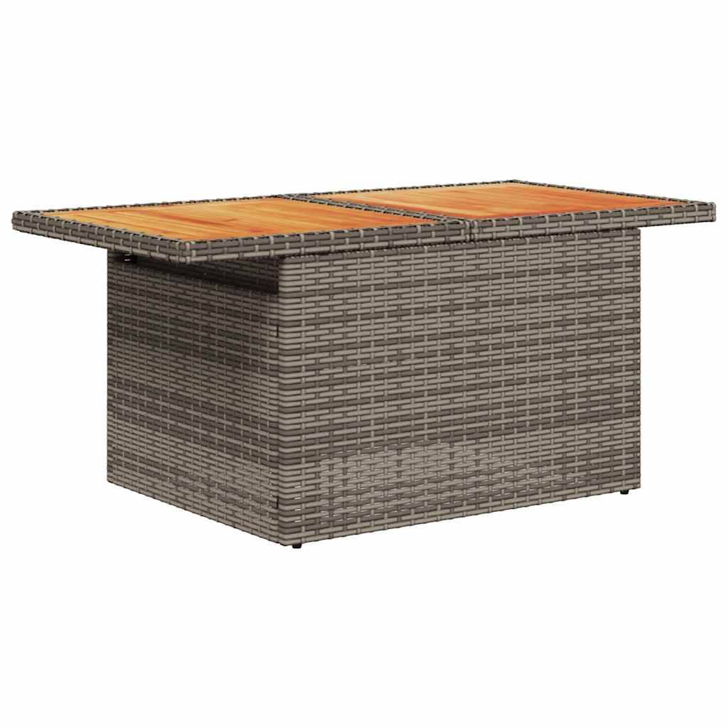 Salon de jardin 4 places gris résine tressée avec table bois réglable et rangements discrets – ComfortXL Outdoor Living - Image 6