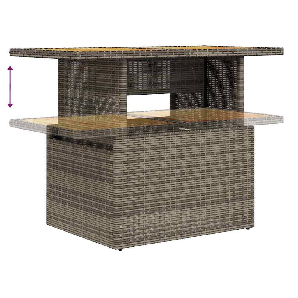 Salon de jardin 4 places gris résine tressée avec table bois réglable et rangements discrets – ComfortXL Outdoor Living - Image 3