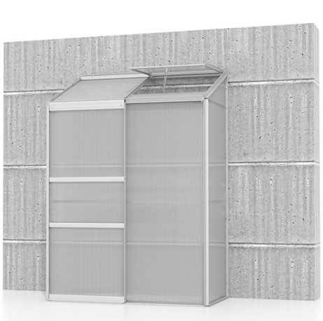 Vitavia - Serre adossée en polycarbonate 4mm IDA 900 - Surface 0,9 m², Couleur Aluminium - Image 3
