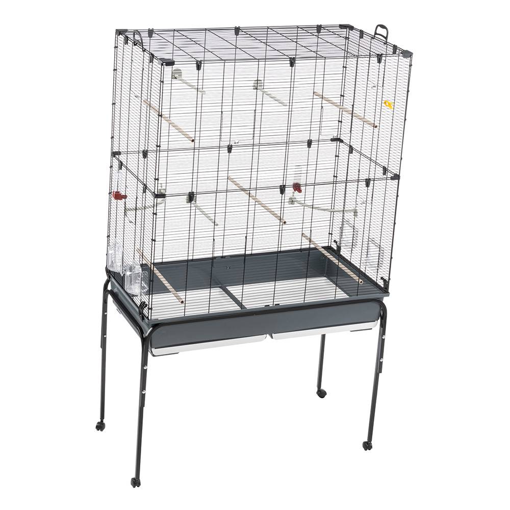 Ferplast - Ferplast Cage Oiseaux PLANETA, Volière, Perruche, Canari, Petits Oiseaux, avec Mangeoire et Accessoires, Support à Roulettes - Image 5