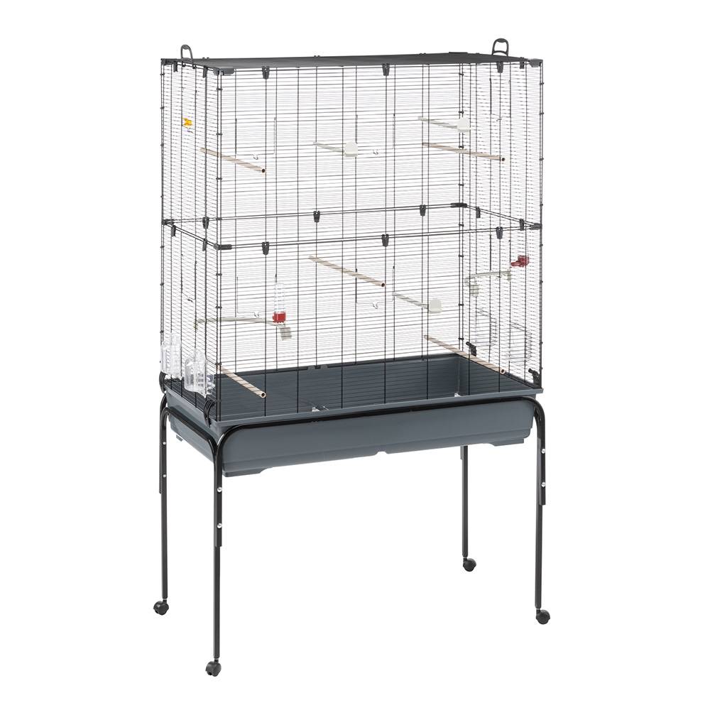 Ferplast - Ferplast Cage Oiseaux PLANETA, Volière, Perruche, Canari, Petits Oiseaux, avec Mangeoire et Accessoires, Support à Roulettes - Image 4