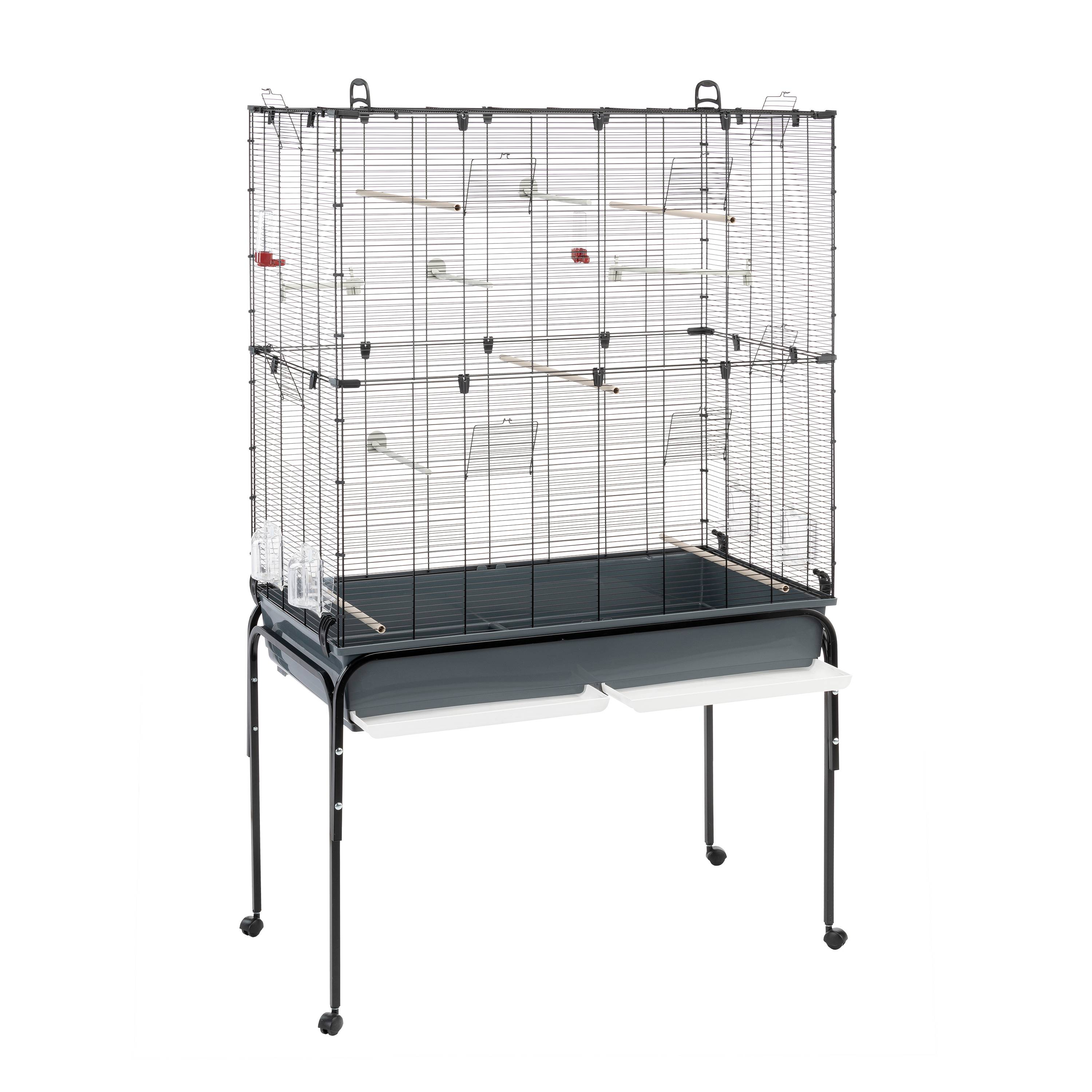 Ferplast - Ferplast Cage Oiseaux PLANETA, Volière, Perruche, Canari, Petits Oiseaux, avec Mangeoire et Accessoires, Support à Roulettes - Imagen 7