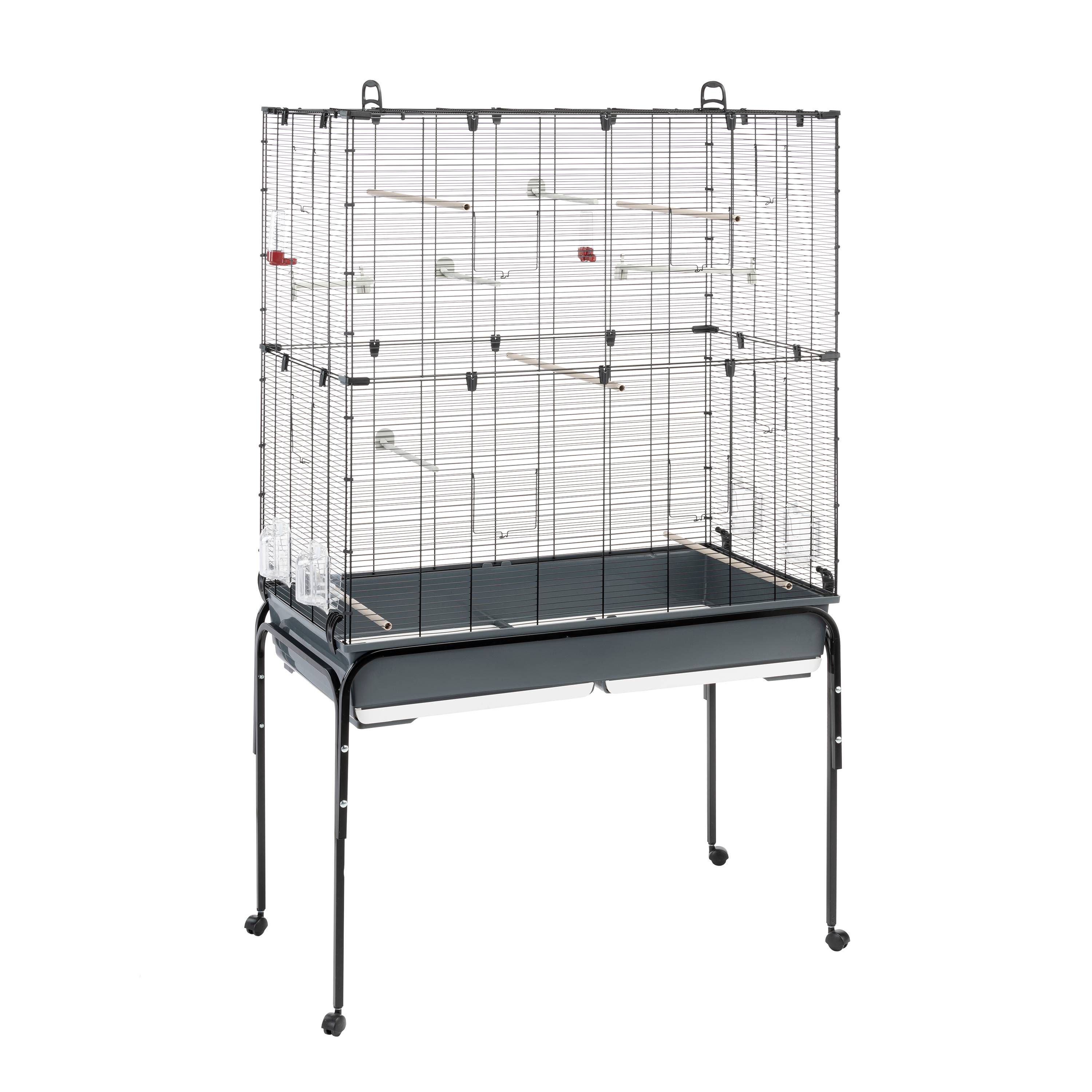 Ferplast - Ferplast Cage Oiseaux PLANETA, Volière, Perruche, Canari, Petits Oiseaux, avec Mangeoire et Accessoires, Support à Roulettes - Imagen 1