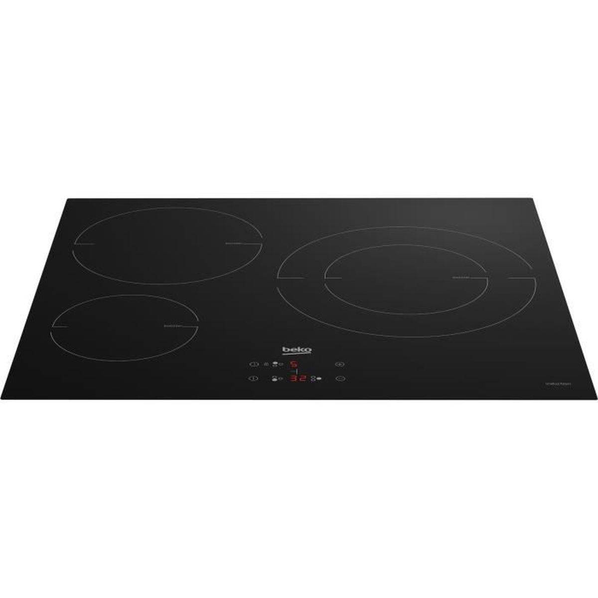 Beko - Table de cuissson à induction 60cm 3 feux 7200w noir HII63405MT Beko - Image 4
