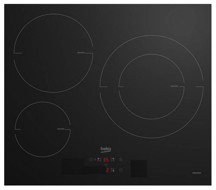 Beko - Table de cuissson à induction 60cm 3 feux 7200w noir HII63405MT Beko - Image 1