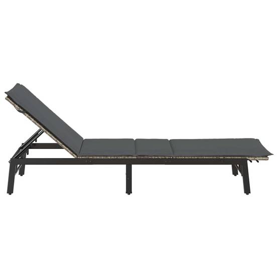 Bain de soleil extérieur résine tressée réglable coussin gris clair 200x59cm - ComfortXL Outdoor Living - Image 7