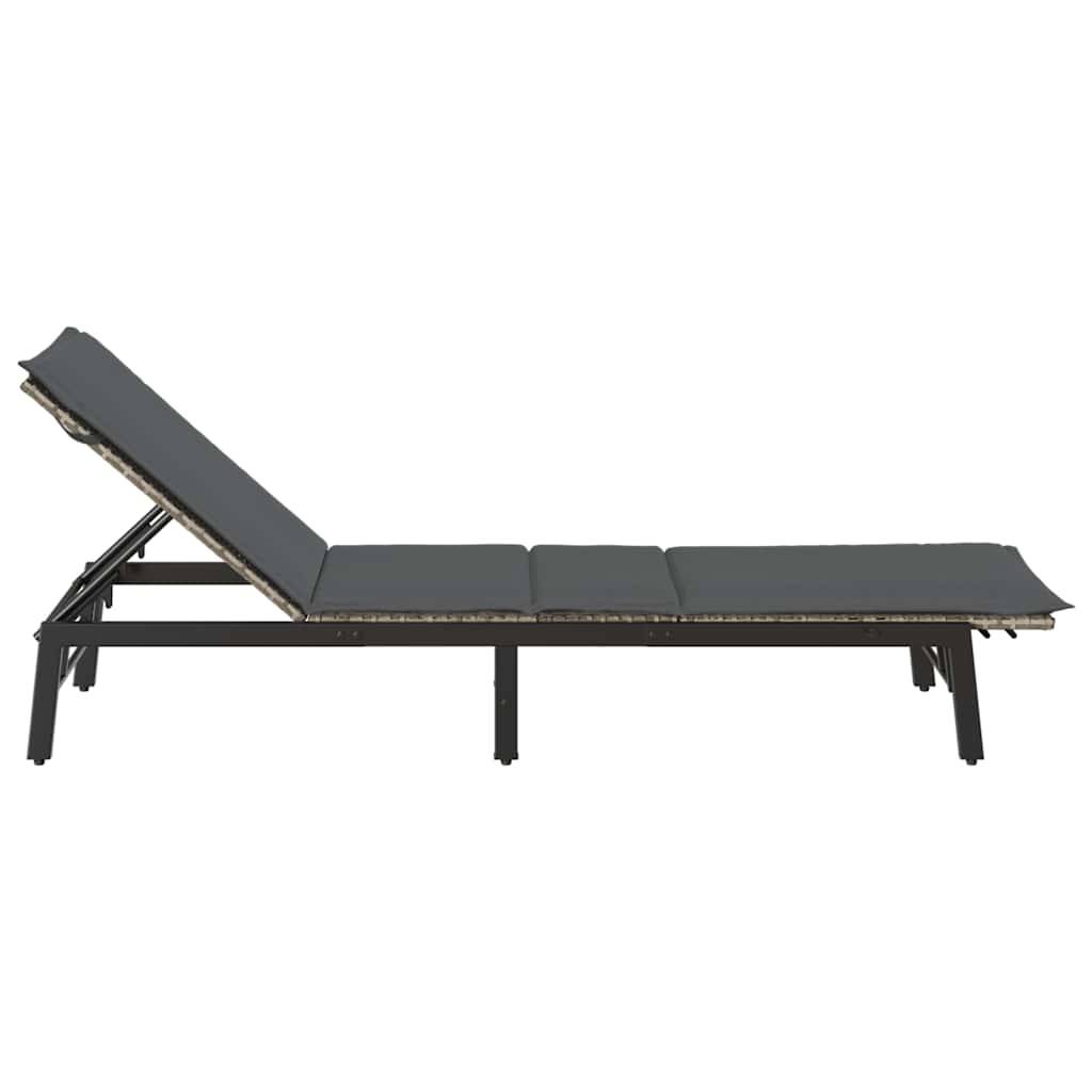 Bain de soleil extérieur résine tressée réglable coussin gris clair 200x59cm - ComfortXL Outdoor Living - Image 7