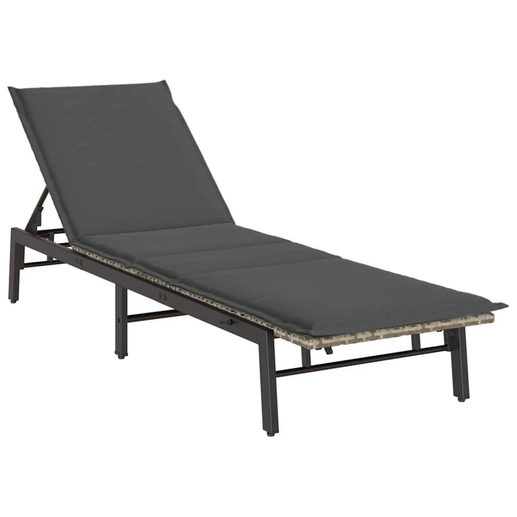 Bain de soleil extérieur résine tressée réglable coussin gris clair 200x59cm - ComfortXL Outdoor Living - Image 2