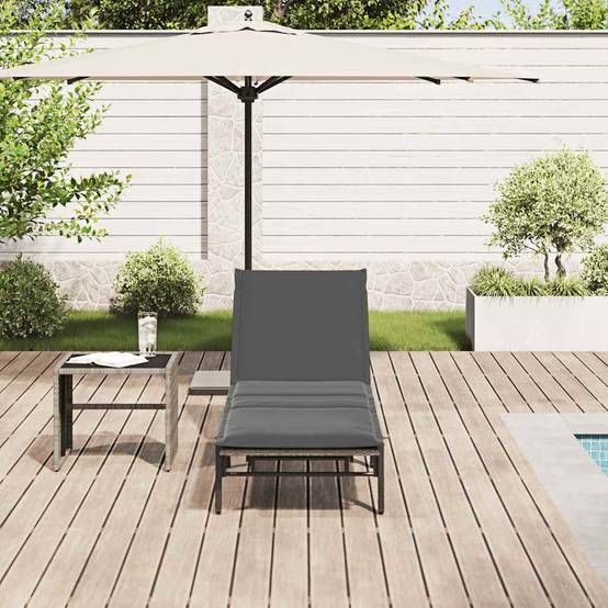Bain de soleil extérieur résine tressée réglable coussin gris clair 200x59cm - ComfortXL Outdoor Living - Image 3