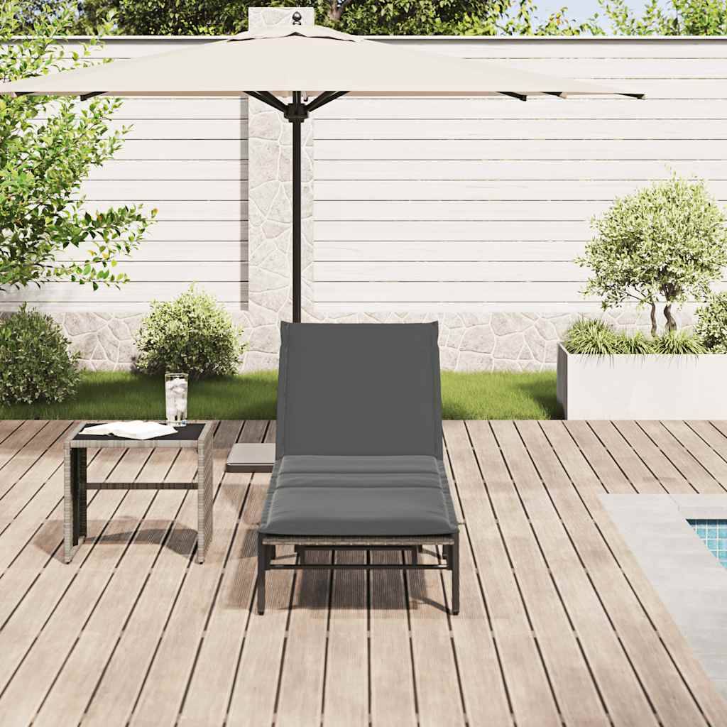 Bain de soleil extérieur résine tressée réglable coussin gris clair 200x59cm - ComfortXL Outdoor Living - Image 3