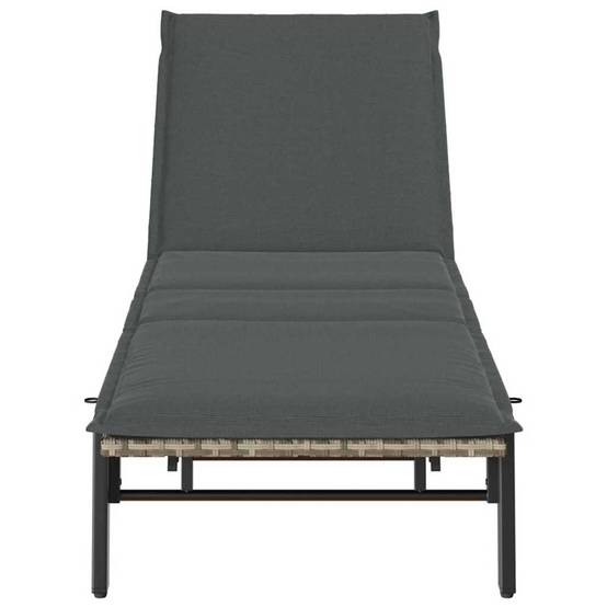 Bain de soleil extérieur résine tressée réglable coussin gris clair 200x59cm - ComfortXL Outdoor Living - Image 6