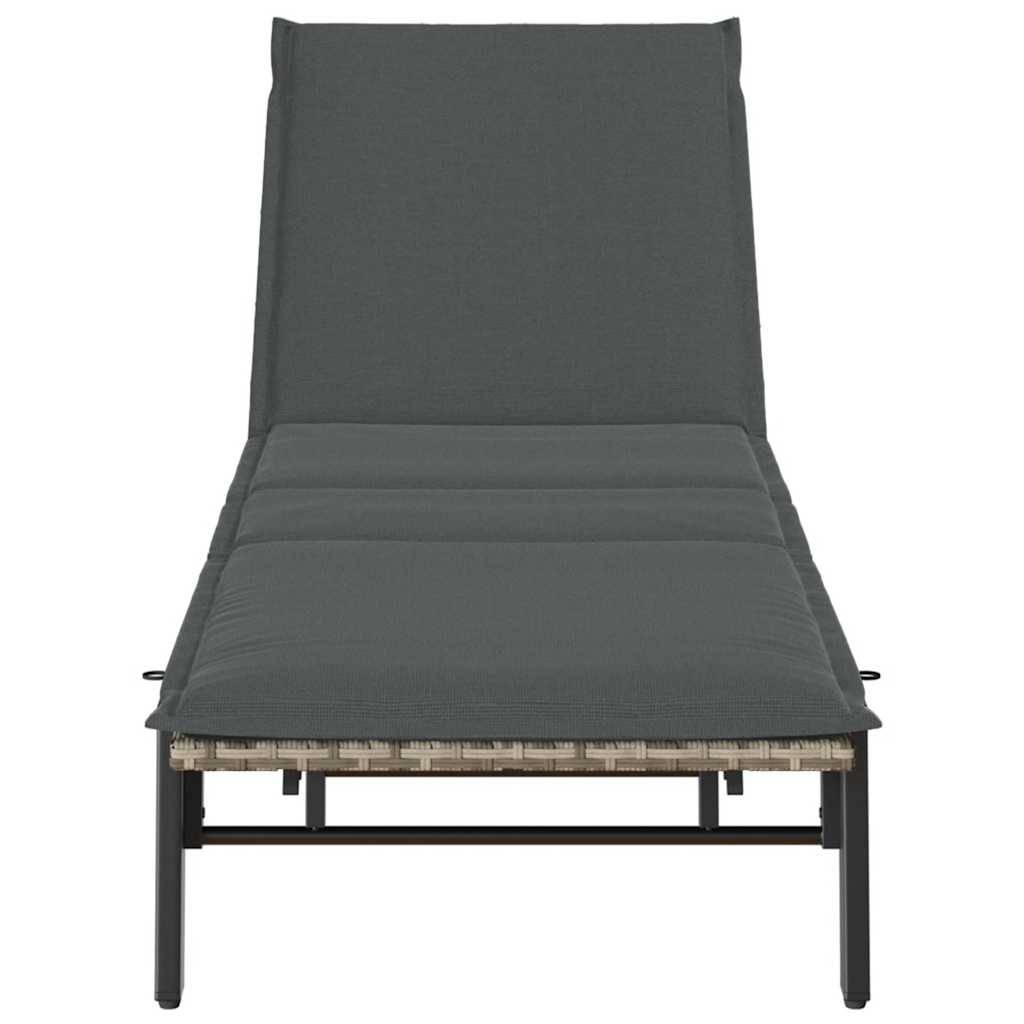 Bain de soleil extérieur résine tressée réglable coussin gris clair 200x59cm - ComfortXL Outdoor Living - Image 6