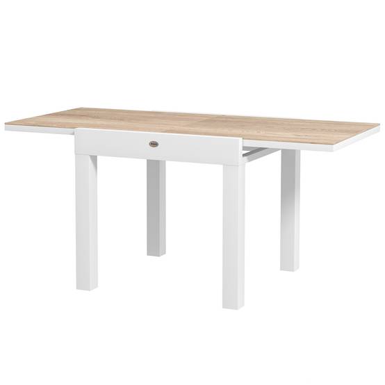 Table à manger de jardin extensible aluminium 6 personnes plateau 160x80cm gris - ComfortXL Outdoor Living - Image 2