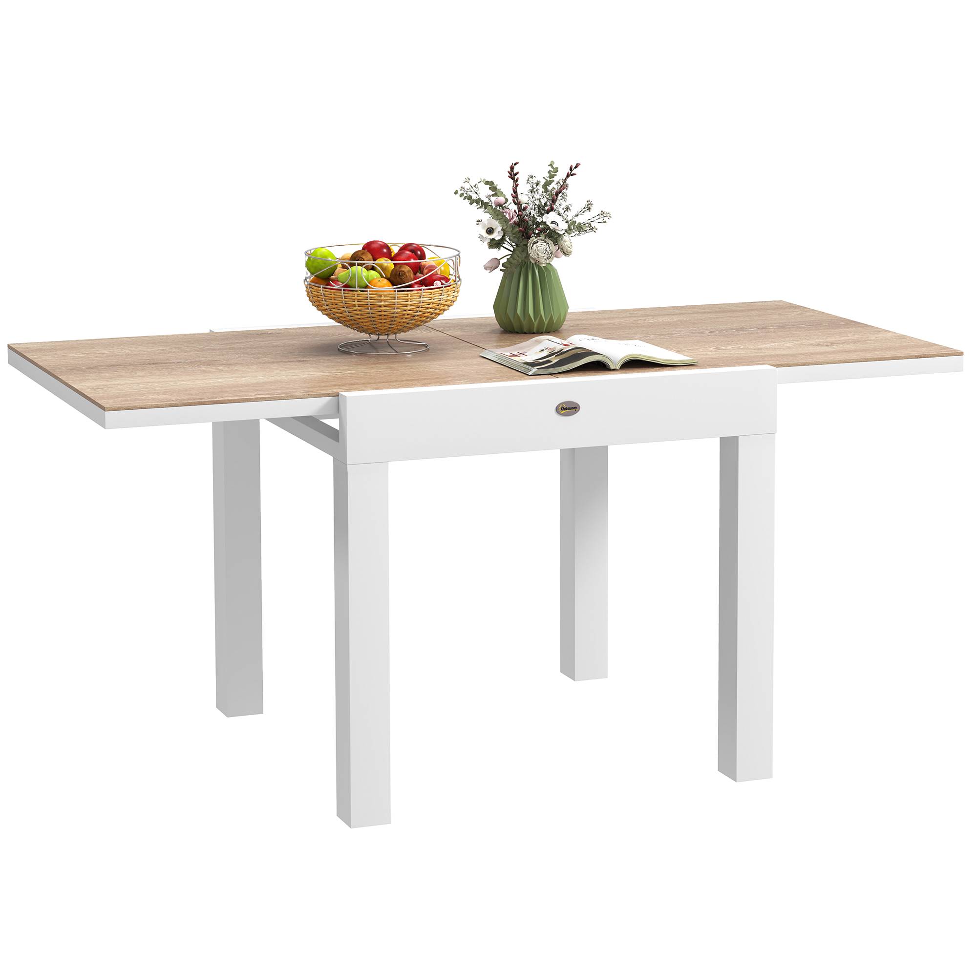 Table à manger de jardin extensible aluminium 6 personnes plateau 160x80cm gris - ComfortXL Outdoor Living - Image 1