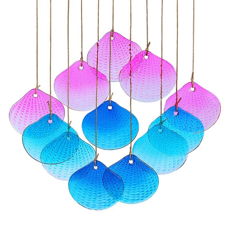 Carillon Éolien En Verre H&D Hyaline & Dora – Feuilles Colorées 58,4 Cm – Décoration Magique Pour Jardin Et Terrasse
