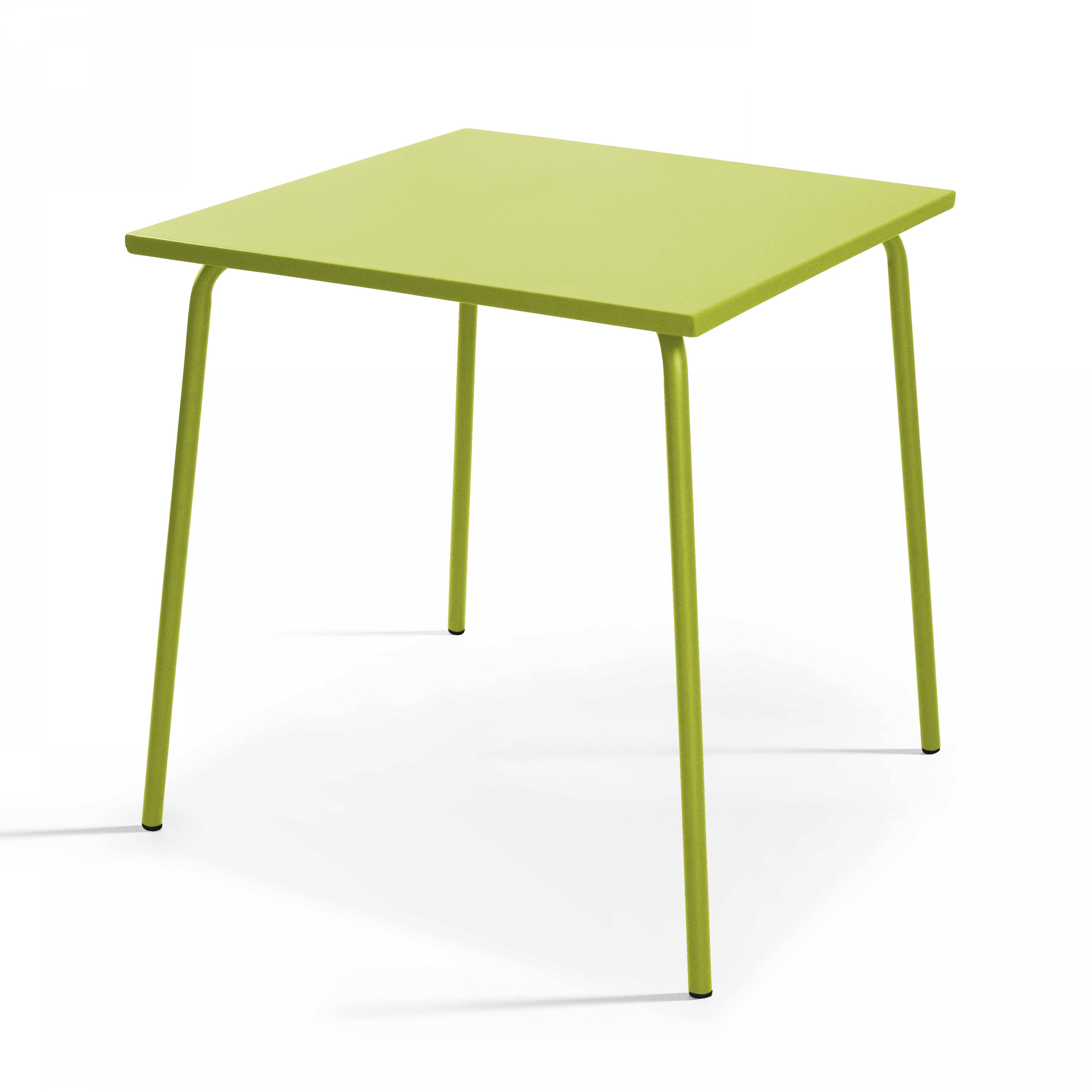 Oviala - Ensemble table de jardin carrée et 2 chaises bistrot vert Palavas - Oviala - Imagen 2