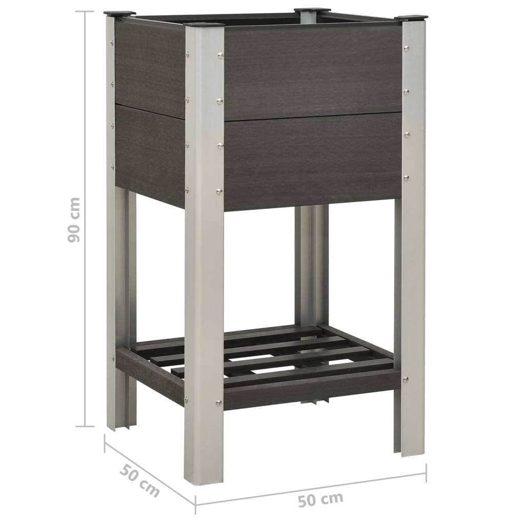 ComfortXL - Carré potager sur pieds WPC avec étagère jardin gris 50x50x90 cm – ComfortXL Outdoor Living - Image 5