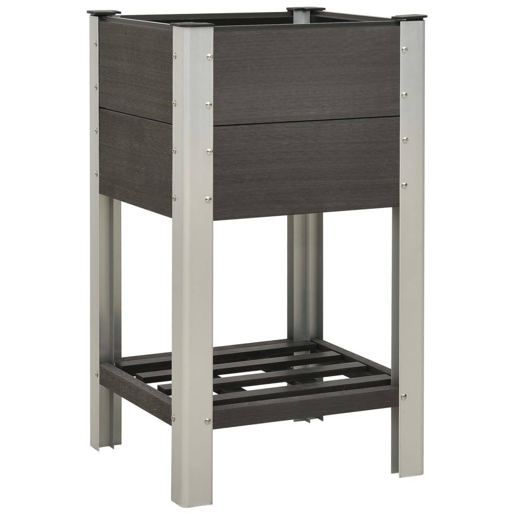 ComfortXL - Carré potager sur pieds WPC avec étagère jardin gris 50x50x90 cm – ComfortXL Outdoor Living - Image 1