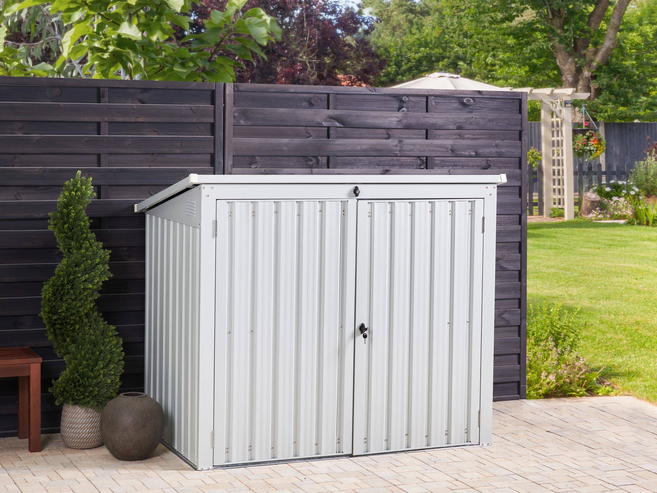 Beliani - Abri de jardin Acier Gris clair MOENA - Beliani - Imagen 1
