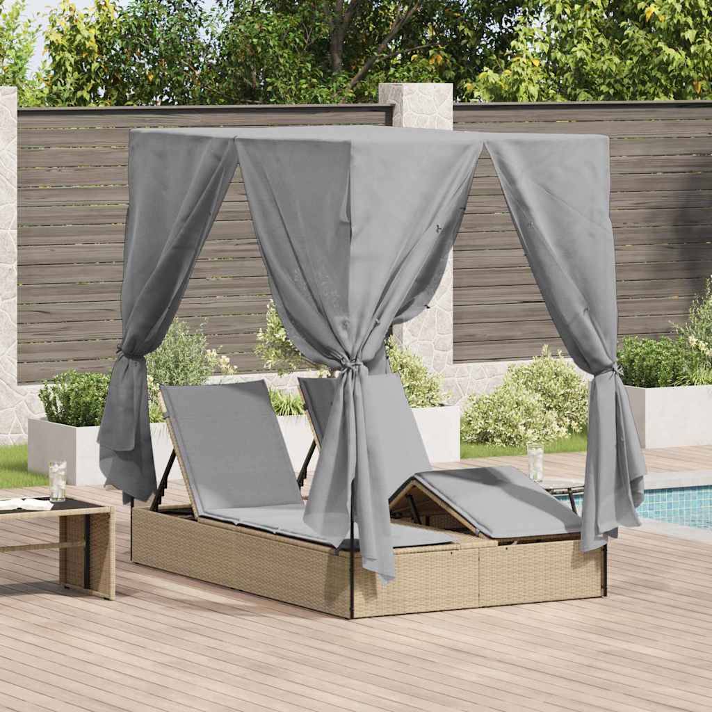 Vidaxl - Transat double Gris polyrotin vidaXL 3376130 - Image 1