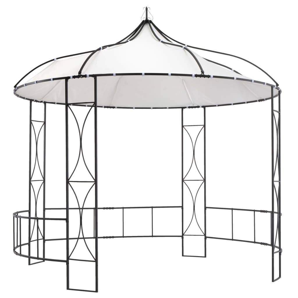 Pergola Jardin - Tonnelle de jardin - Belvédère 300 x 290 cm Blanc Rond MI12 - Image 2