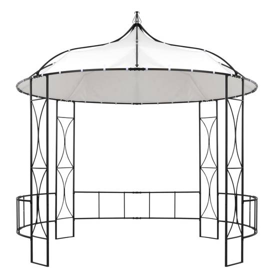 Pergola Jardin - Tonnelle de jardin - Belvédère 300 x 290 cm Blanc Rond MI12 - Image 1