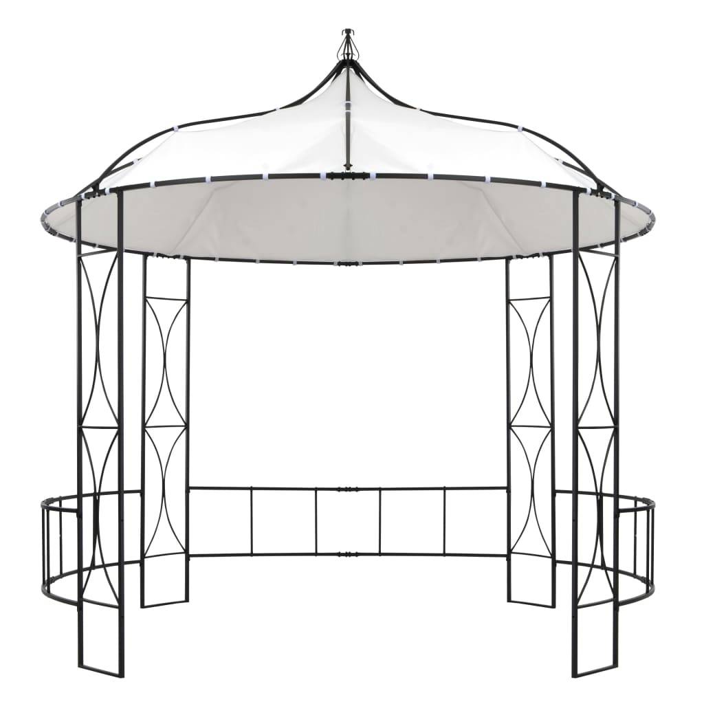 Pergola Jardin - Tonnelle de jardin - Belvédère 300 x 290 cm Blanc Rond MI12 - Image 1
