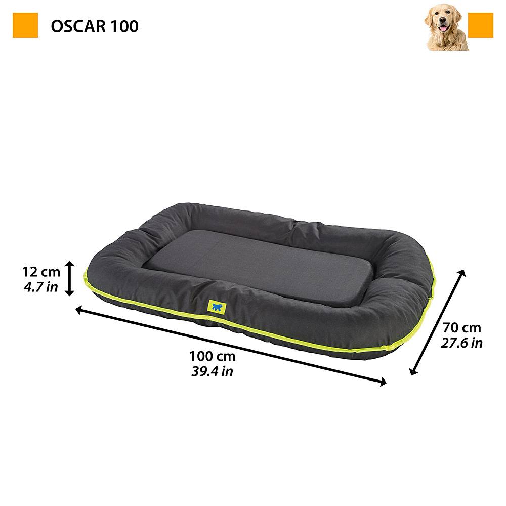 Ferplast - Ferplast Panier Chien Coussin Chien Grande Taille Tissu anti-rayures Lavable à 30°C.Matelas pour chien imperméable 100 x 70 x 12 cm.Noir - Imagen 2