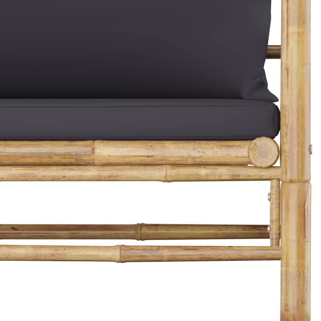 Vidaxl - Salon de jardin 8 pcs avec coussins gris foncé bambou vidaXL 3058218 - Imagen 5