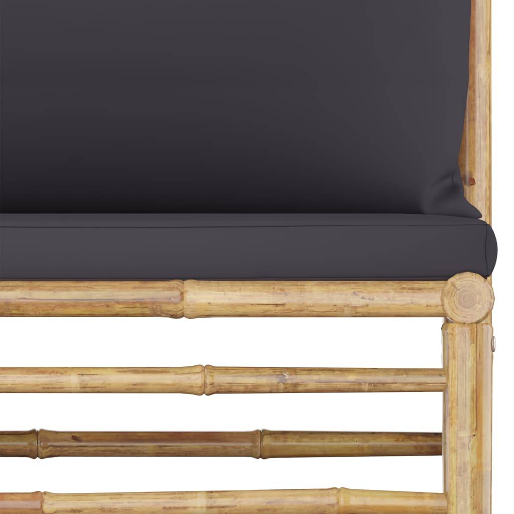 Vidaxl - Salon de jardin 8 pcs avec coussins gris foncé bambou vidaXL 3058218 - Imagen 4