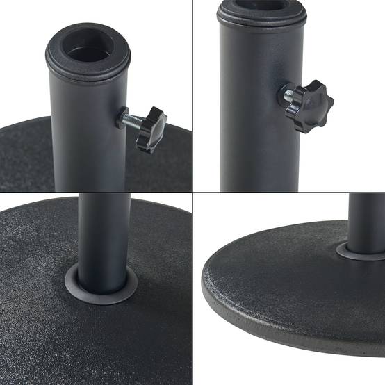 Casa.Pro - Pied de parasol Bionaz béton 50 x 6 cm noir casa.pro - Imagen 5