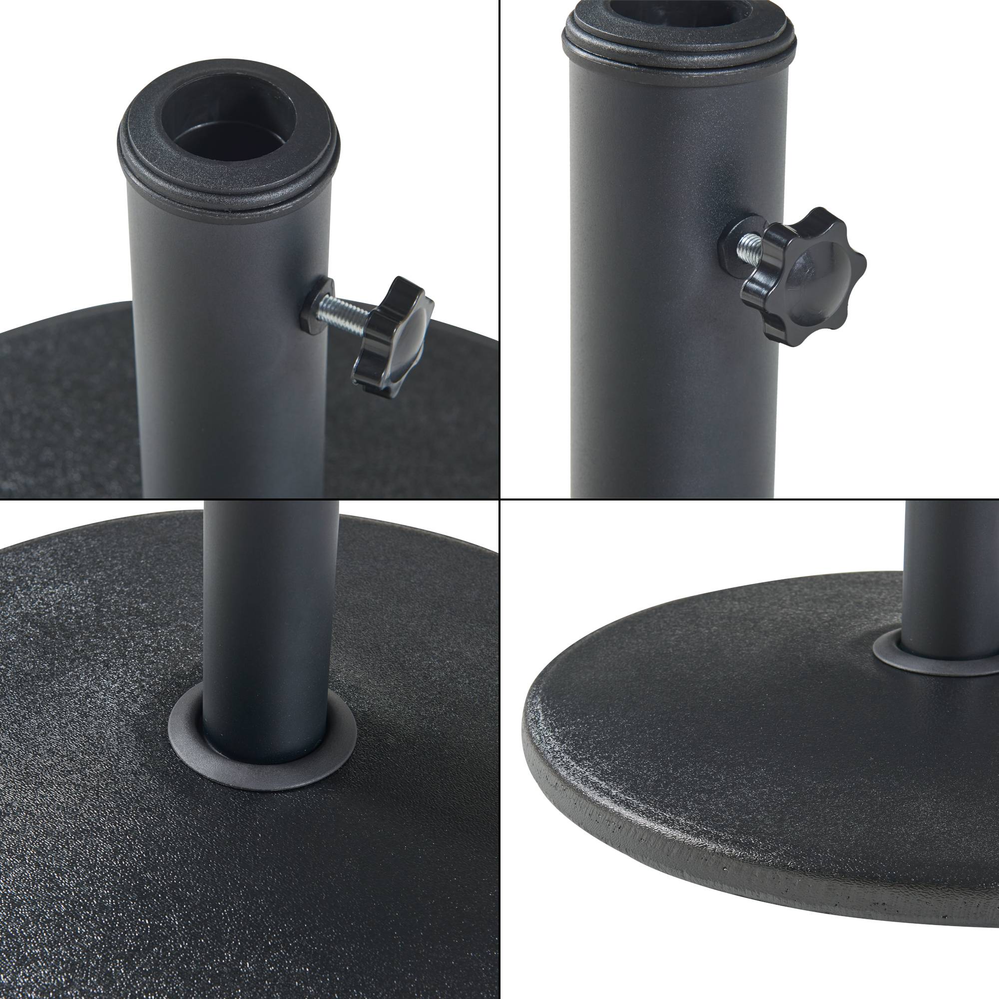 Casa.Pro - Pied de parasol Bionaz béton 50 x 6 cm noir casa.pro - Imagen 5