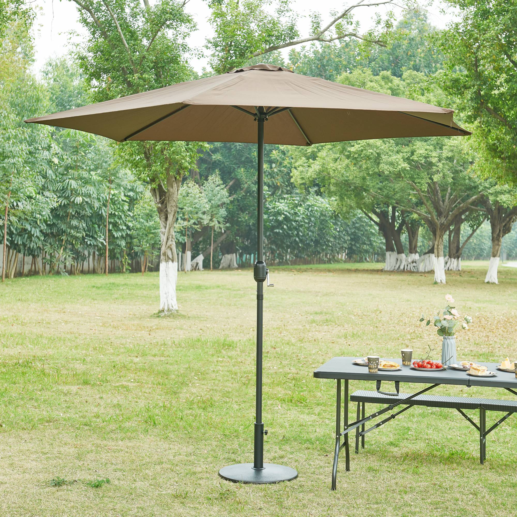 Casa.Pro - Pied de parasol Bionaz béton 50 x 6 cm noir casa.pro - Imagen 2