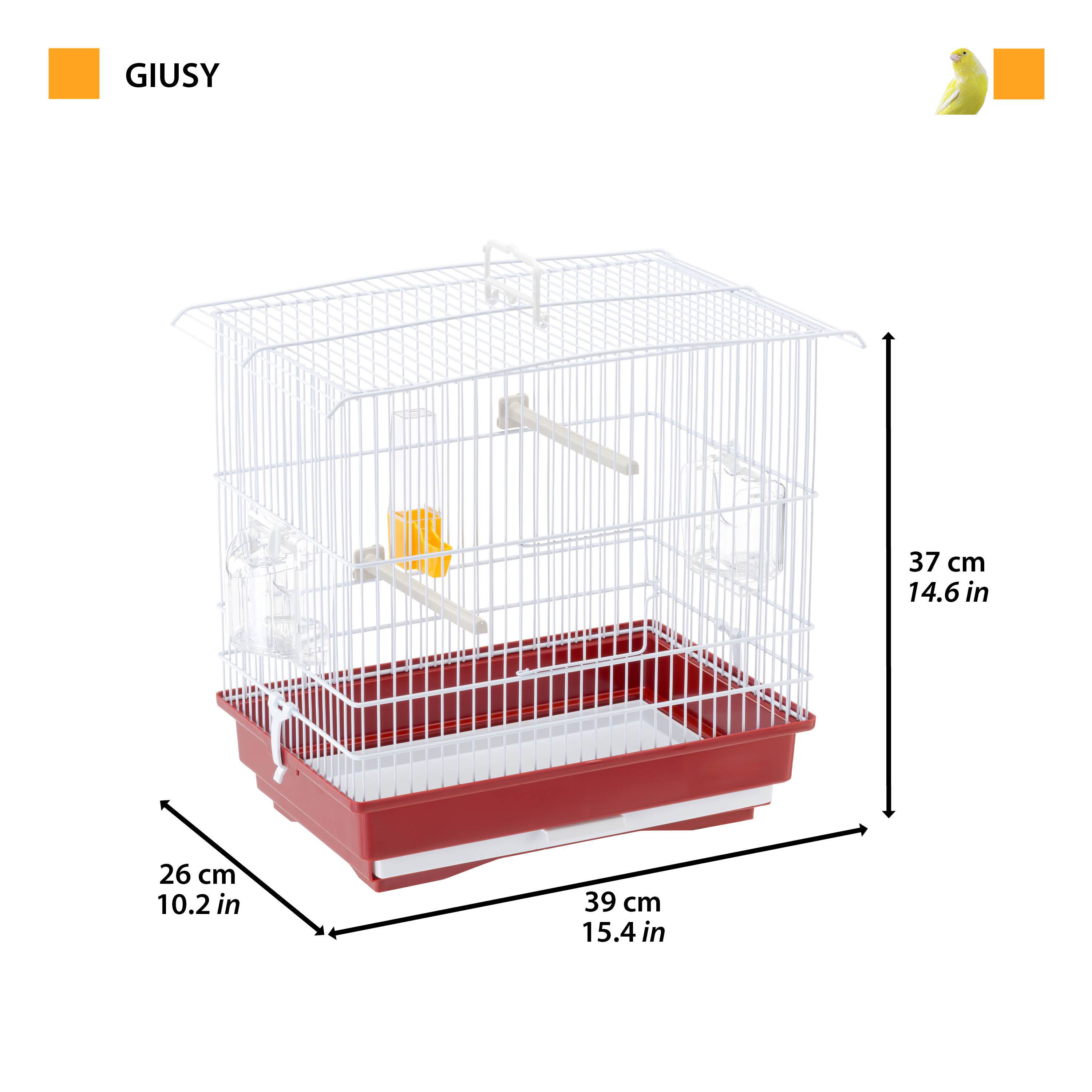 Ferplast - Ferplast Cage pour canaris et petits oiseaux exotiques GIUSY Cage rectangulaire pour oiseaux, équipée d'accessoires et mangeoires tournantes, métal - Imagen 2