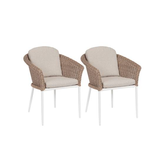 Autre - Fauteuils de jardin tressés et hydrofuges beiges (lot de 2) - AVEA - Image 1