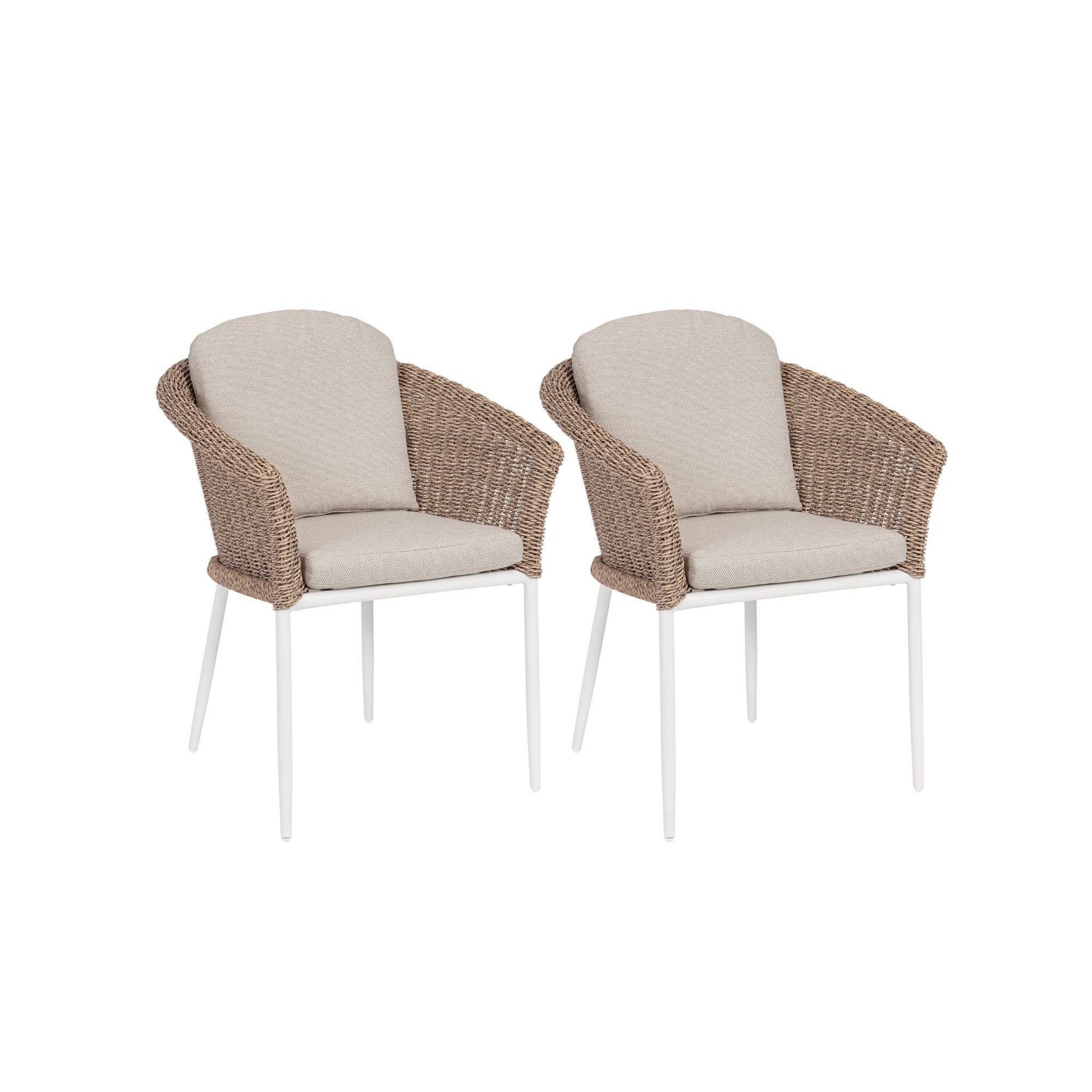 Autre - Fauteuils de jardin tressés et hydrofuges beiges (lot de 2) - AVEA - Image 1