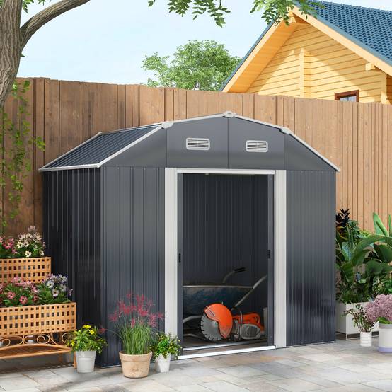 ComfortXL - Abri de jardin acier galvanisé extérieur stockage outils 2,7m² gris foncé - ComfortXL Outdoor Living - Image 1